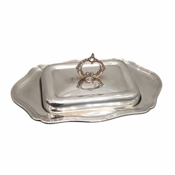 VINTAGE PRIMANYSILVER ERB SWEDEN COVERED BUTTER DISH - Picture 1 of 13
